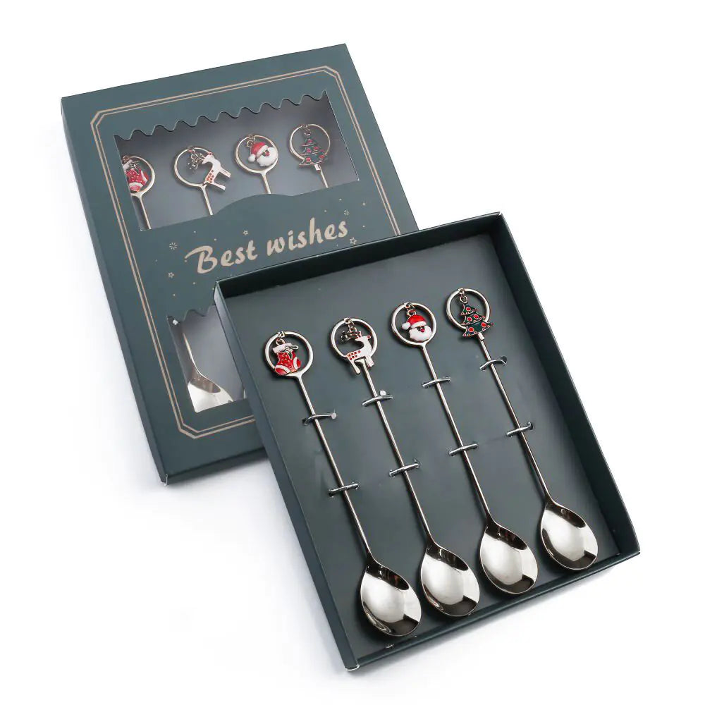Cartoon Christmas Spoon Cutlery Set for Desserts