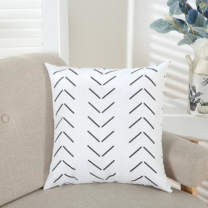 Geometric Line Print Pillowcase for Office Sofa