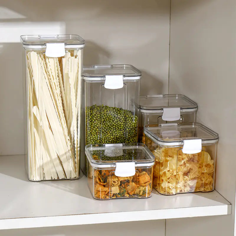 Clear Stackable Food Storage Jars