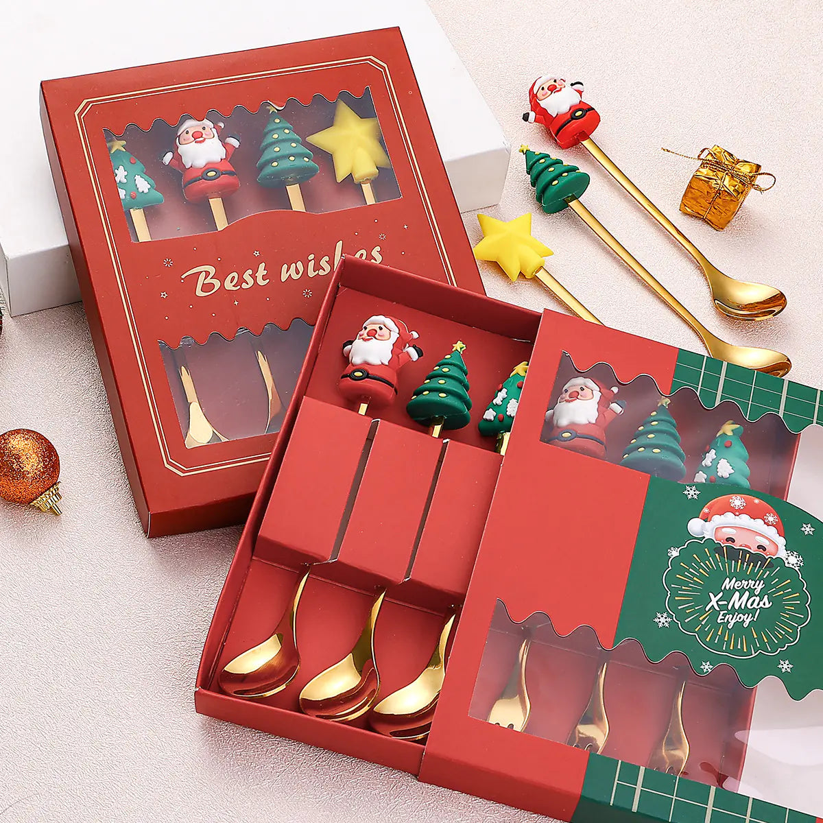 Cartoon Christmas Spoon Cutlery Set for Desserts