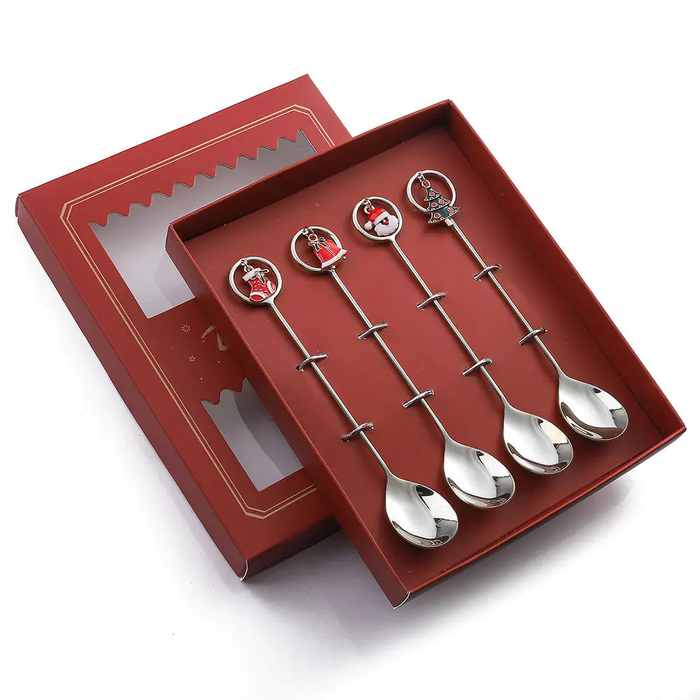 Cartoon Christmas Spoon Cutlery Set for Desserts