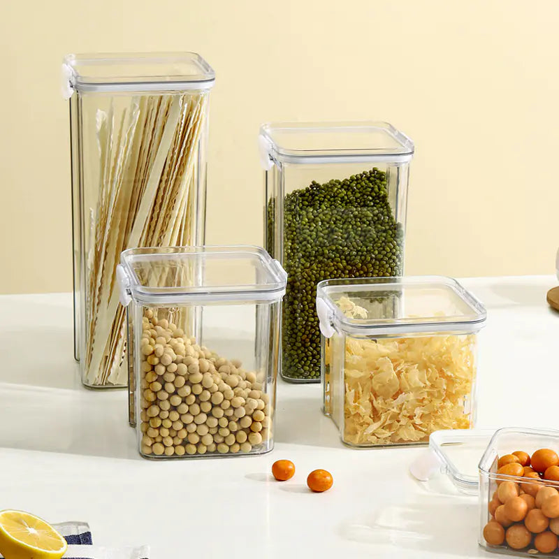 Clear Stackable Food Storage Jars