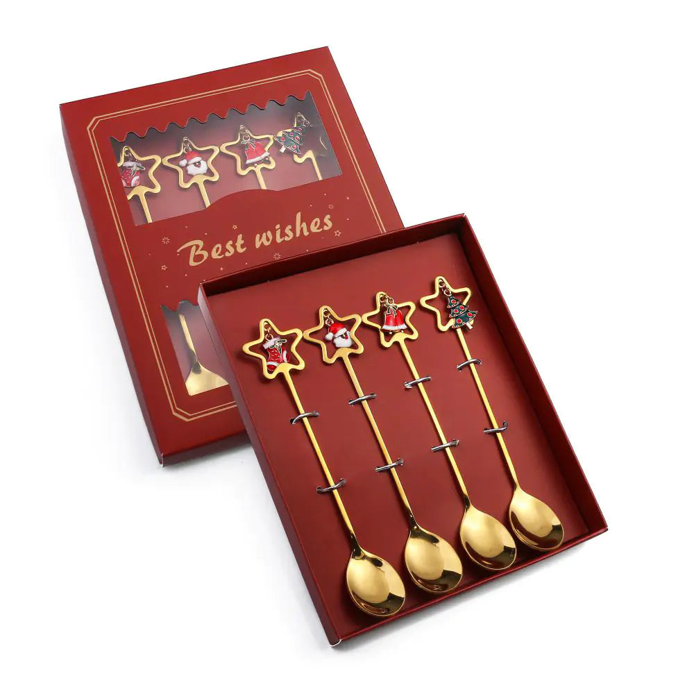 Cartoon Christmas Spoon Cutlery Set for Desserts