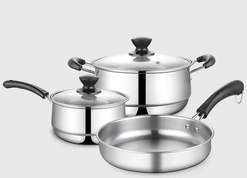 Three-Piece Stainless Steel Kitchenware Set Combo