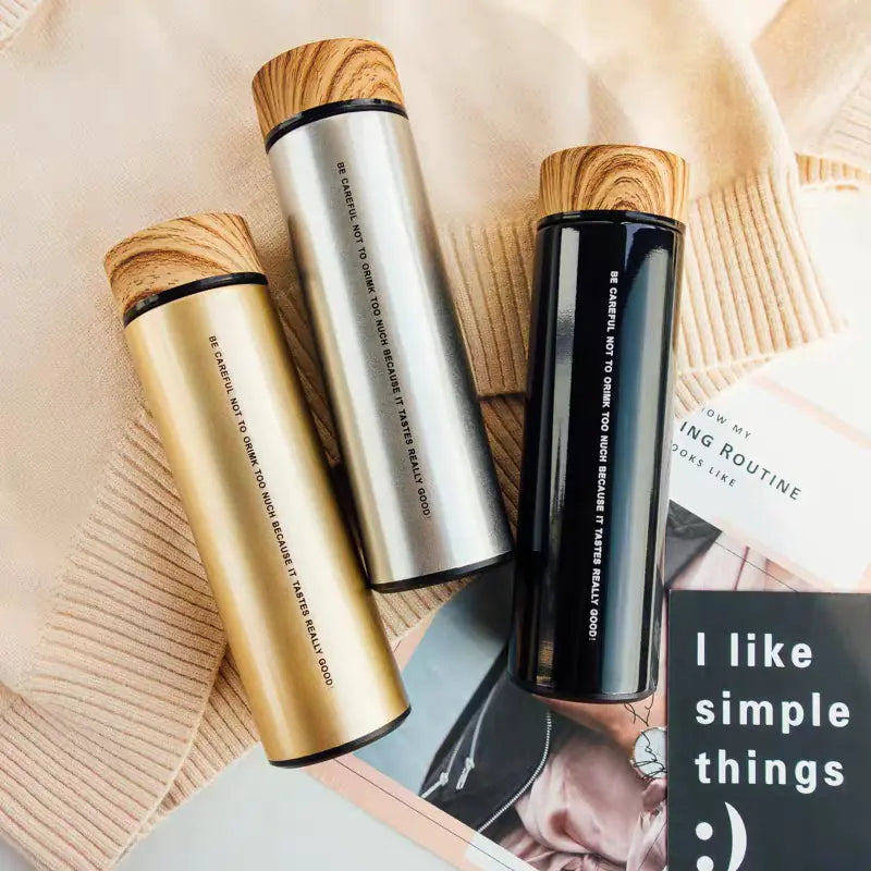 Wood Grain Insulated 304 Stainless Steel Travel Mug