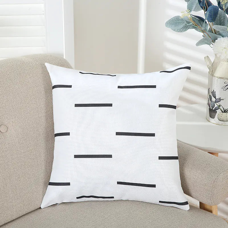 Geometric Line Print Pillowcase for Office Sofa